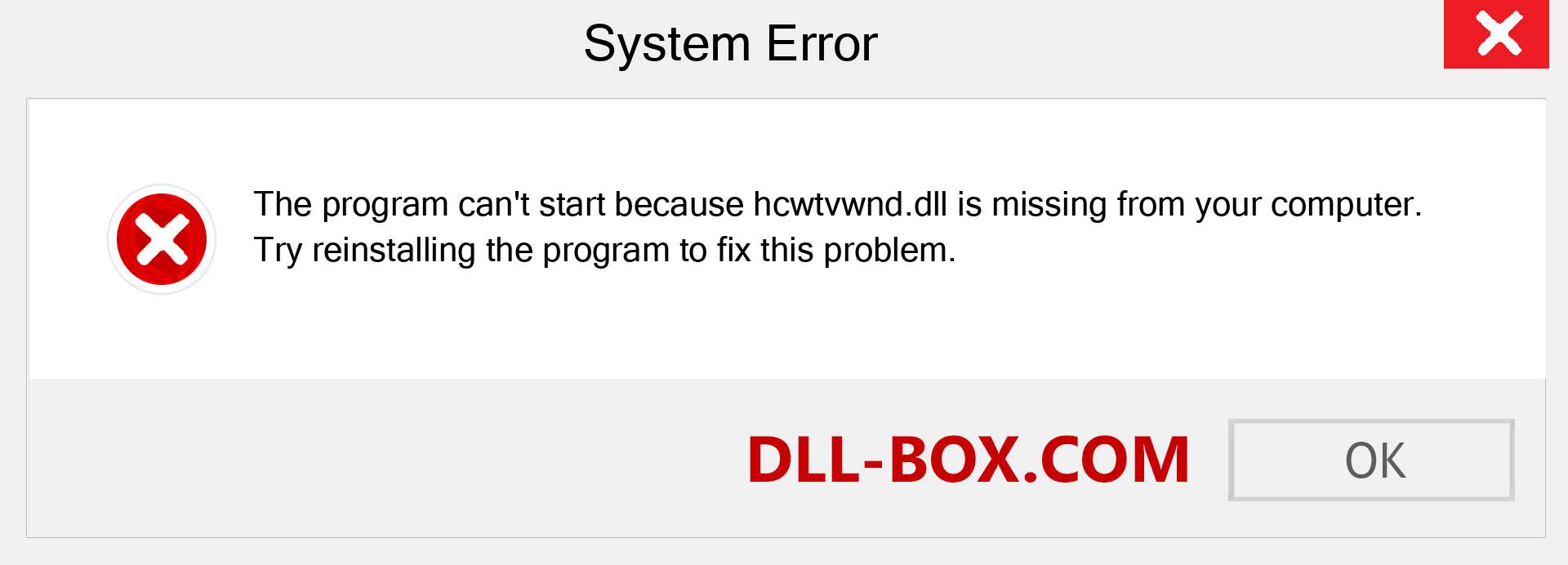 hcwtvwnd.dll file is missing?. Download for Windows 7, 8, 10 - Fix  hcwtvwnd dll Missing Error on Windows, photos, images